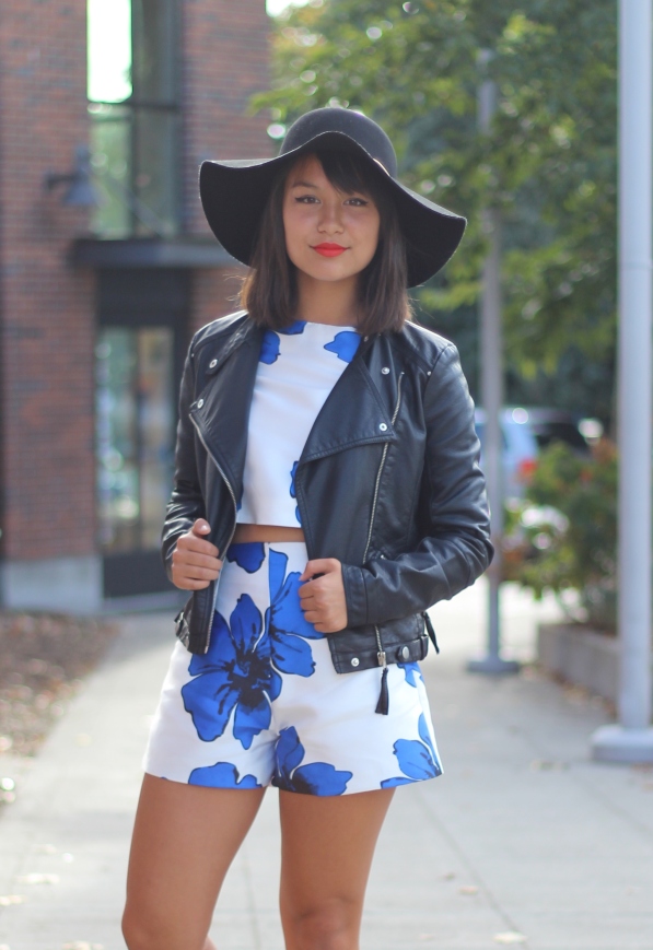 Petite Short Set with Motorcycle Jacket and hat